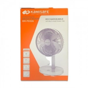 Kamisafe Rechargeable LED Multi-functional Fan - KM-F0326 - White