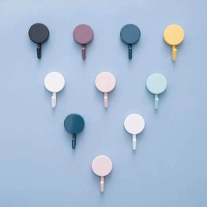 10pcs Solid Color Free Punching Door Self adhesive hook Without Trace Nail Small Hook Clothes Hook Mounted Wall Hook Wall Hook