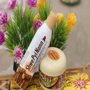 Shwepyinaan Body Lotion Whitening Shinmataung Bark -200ML And Shwepyinaan Thanakha Face Pack with KantKaw Stamen Fragrance Big 140g combo set