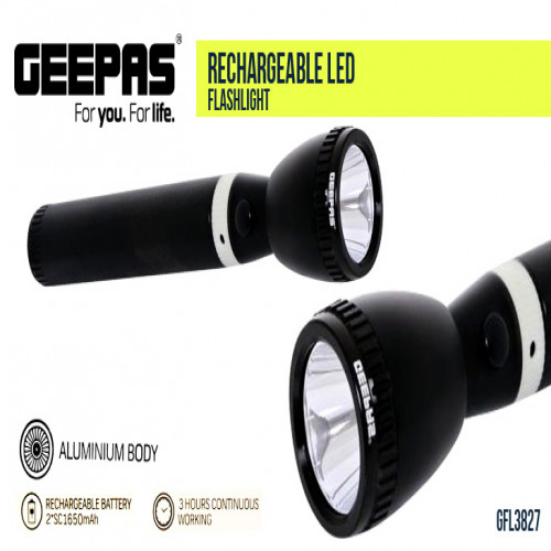 Geepas 3827 Rechargeable Flashlight Torch Light 1800 Meters | Products | B Bazar | A Big Online Market Place and Reseller Platform in Bangladesh
