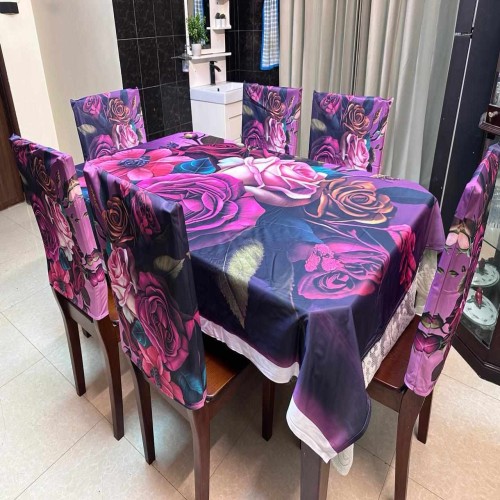 Digital 3D Printed Velvet Dining Table Cloth With Chair Cover-09 | Products | B Bazar | A Big Online Market Place and Reseller Platform in Bangladesh